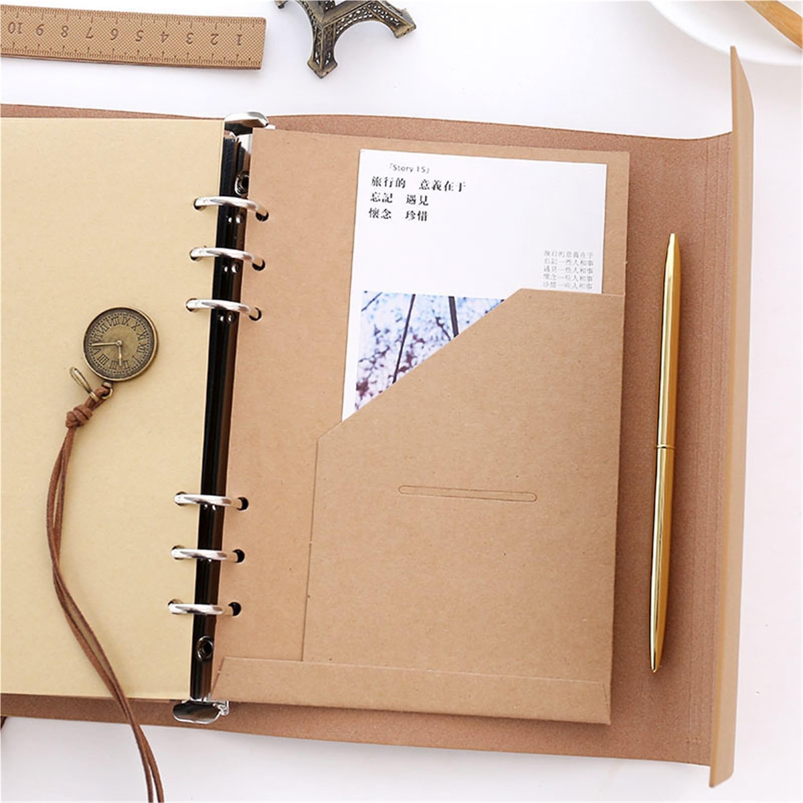 Vintage-Leder-Scrapbook, Hochzeit, Familie, lose Blätter, DIY-Bilderalbum, Scrapbooking, selbstklebendes Erinnerungs-Gästebuch Für Zum Jubiläum(Coffee)