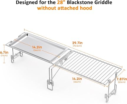 Stanbroil Warming Rack & Tray for 28 Blackstone Griddle, Foldable