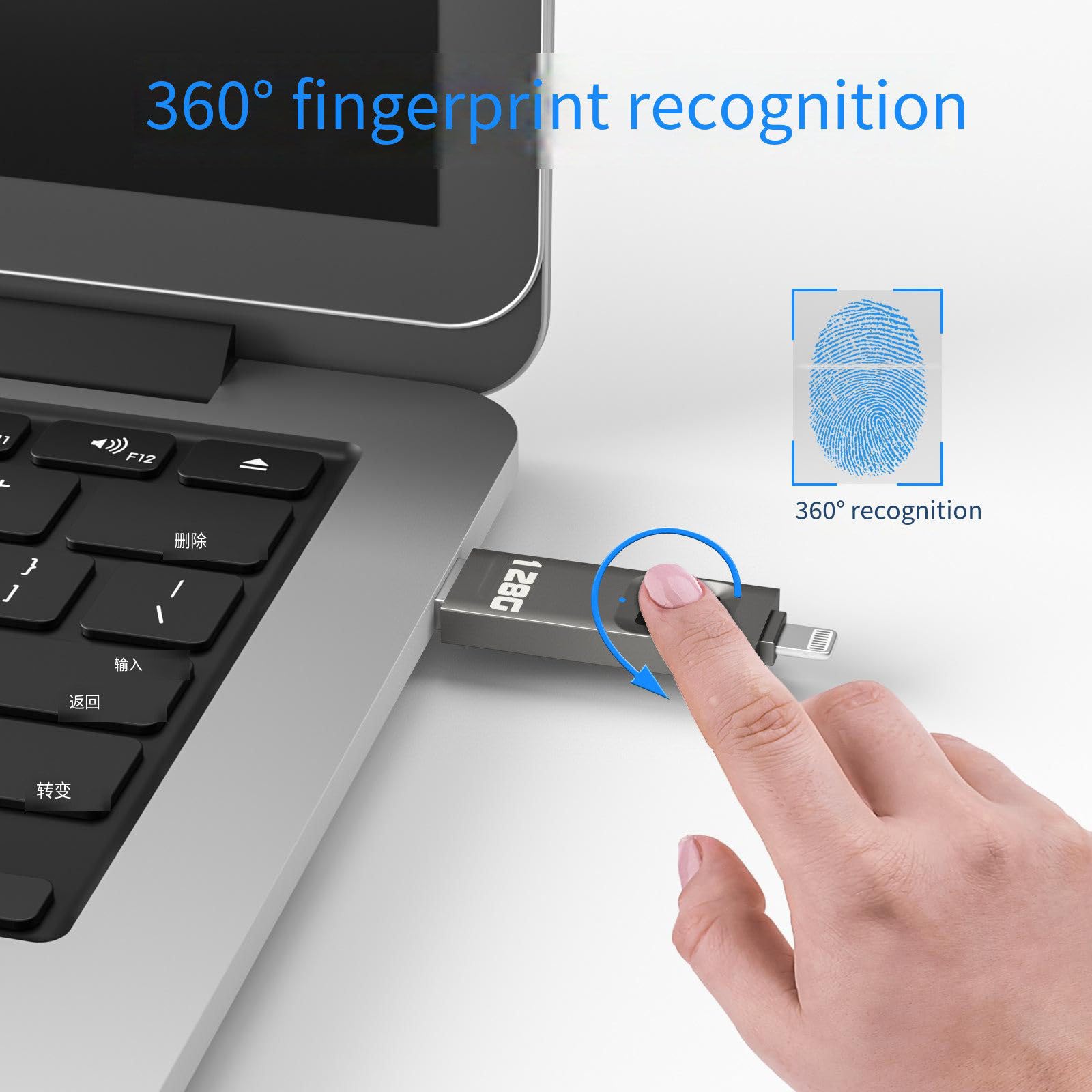 Chiavetta USB 2 in 1 da 64 GB, con protezione di sicurezza crittografata per PC e smartphone