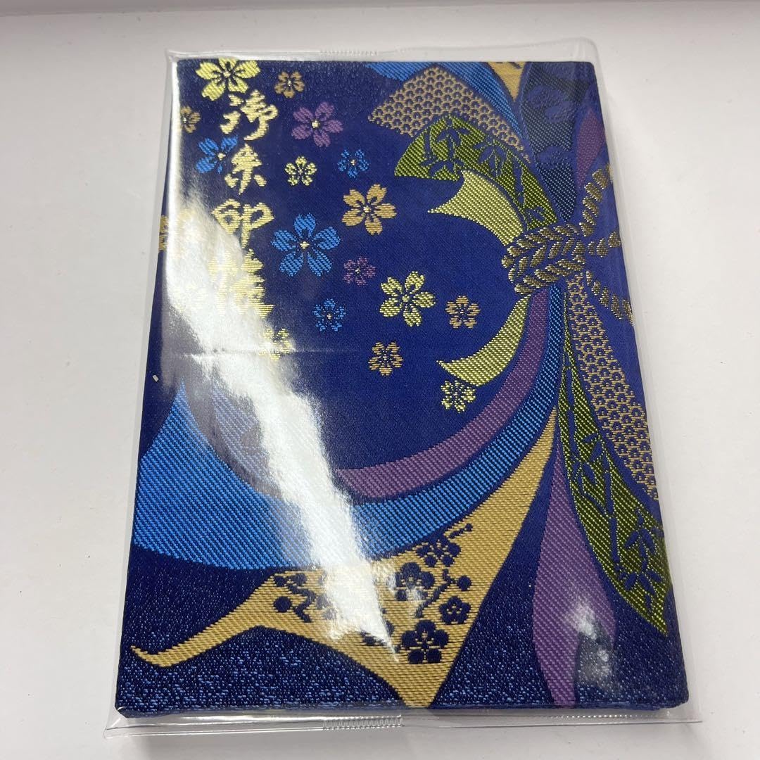 Amazon.co.jp: 足利 織姫神社 御朱印帳 紺 ネイビー 御朱印帳カバー 