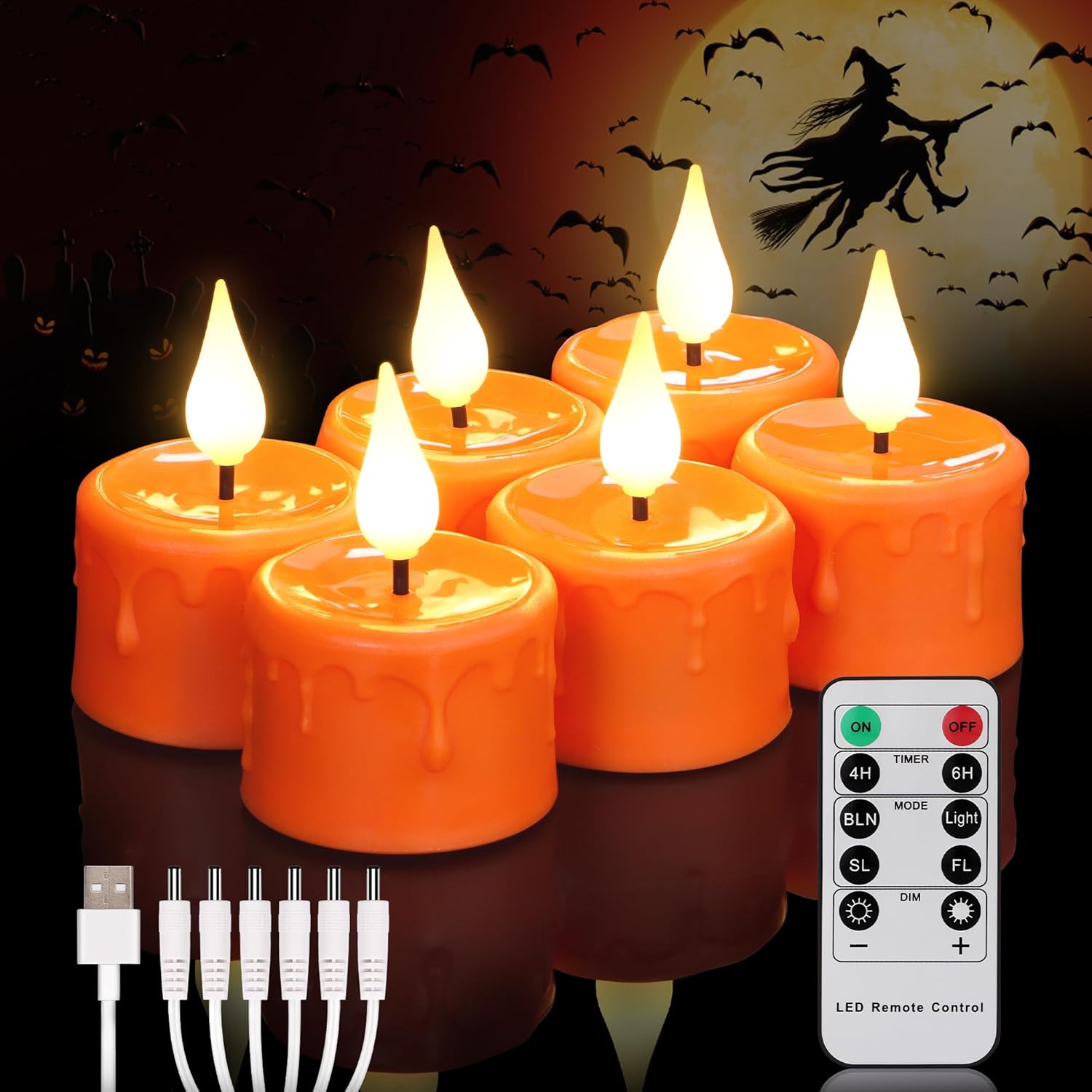 Rechargeable Flameless Tea Lights with Remote Timer, Soft 3D Wick LED Tealights Candles Battery Operated, Rechargeable Candles Flickering Realistic for Home Decor Up to 40 Hours,6 Pack