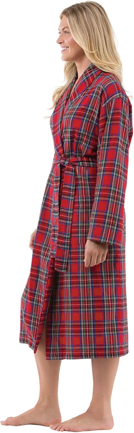 PajamaGram Long Womens Bathrobes - Flannel Robe Women - Image 3