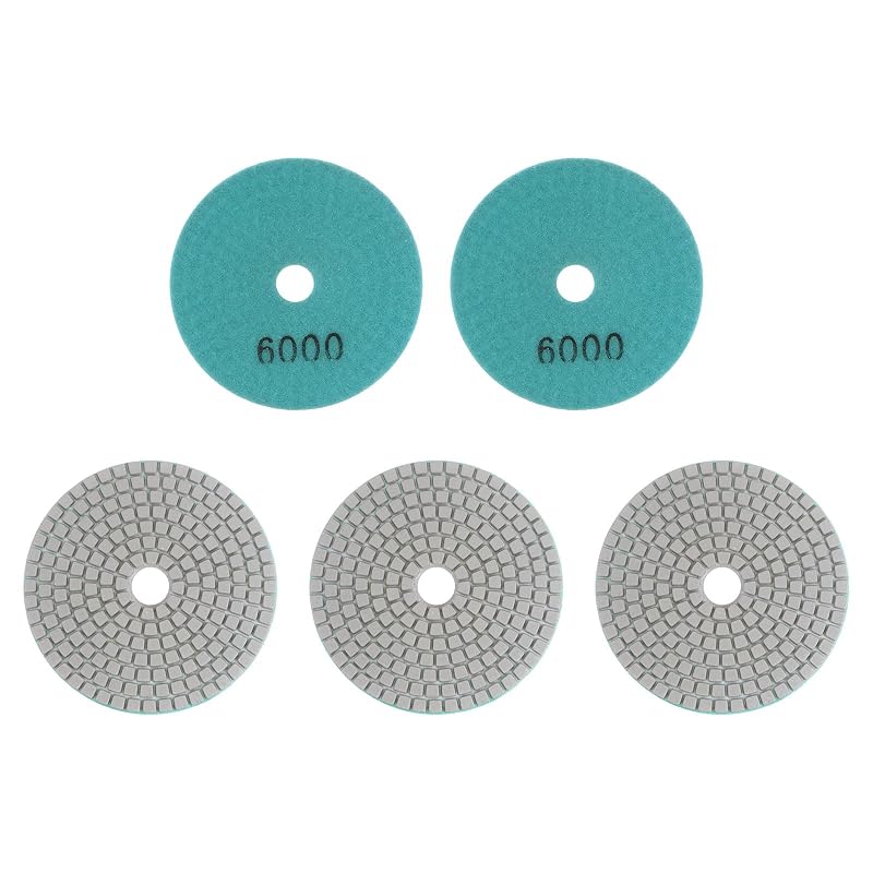 Boinas Diamantadas para Polimento 6000 Grit com Velcro, 10,2 cm, HARFINGTON, Kit com 5 peças