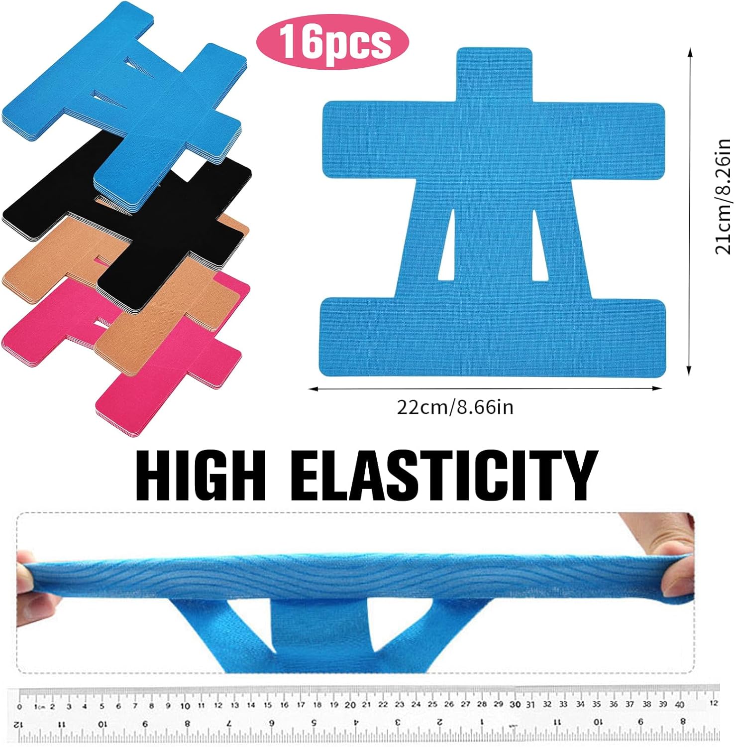 16PCS Precut Kinesiology Tape for Shoulder,Shoulder Tape for Pain Relief&Support Waterproof and Breathable,Tape for Shoulder Support & Muscle Sport - Image 3