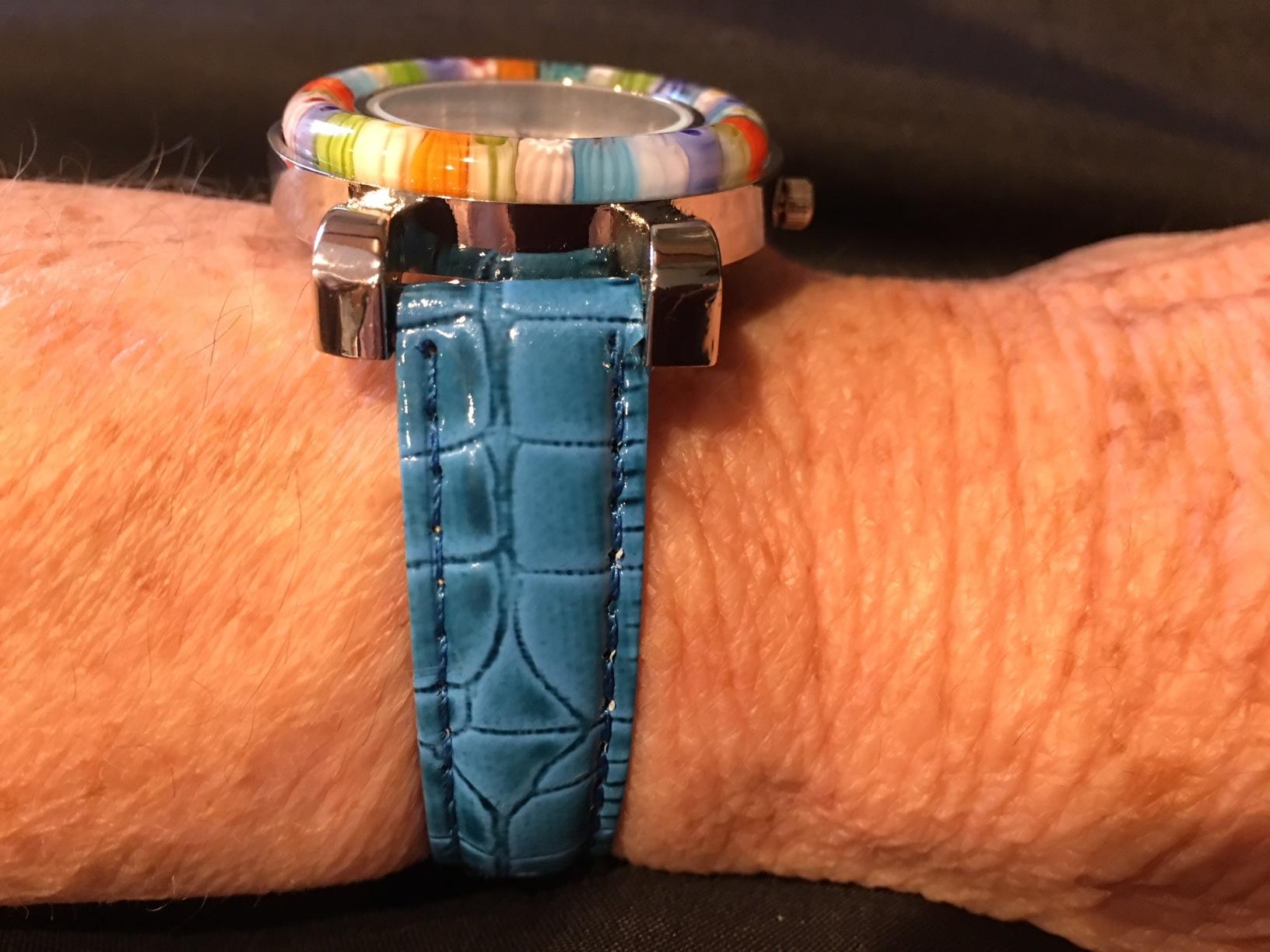 Glass of Venice Murano Glass Millefiori Women\'s Watch With Turquoise Strap 61ikzEvG2nL.jpg_BO30,255,255,  main image 3