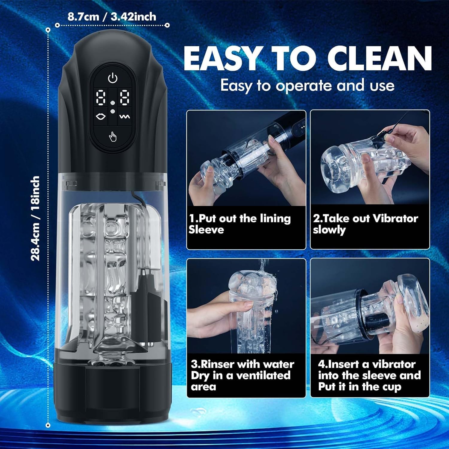 Masturbateur Automatique Pour Homme - 10 Modes Vibration Et Succion - Sextoy Sans Fil USB