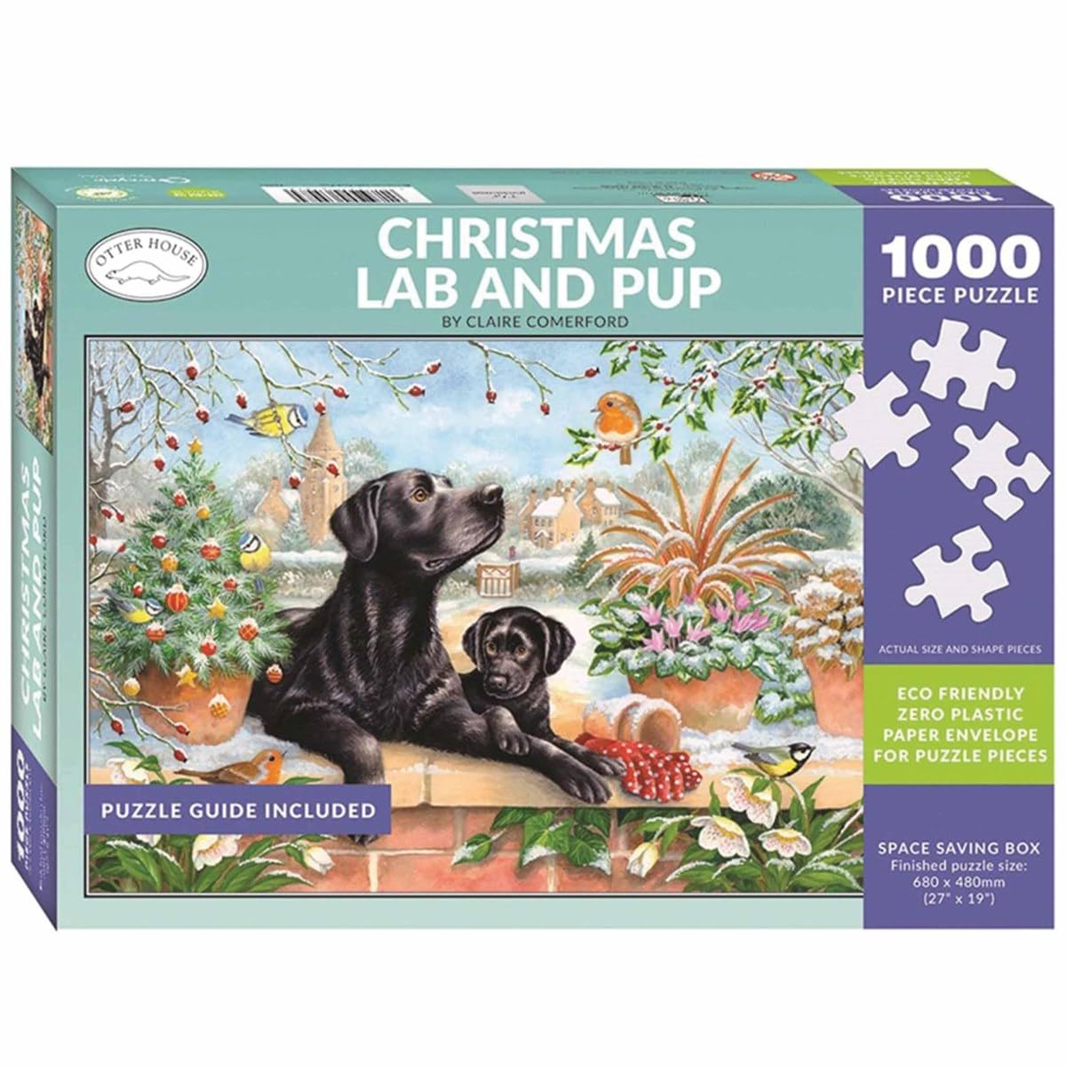 1000 Piece Jigsaw Puzzle - Christmas Lab & Pup