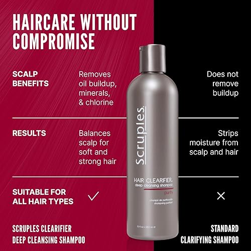 Miniatura 10 de Scruples Champú limpiador para el cabello, champú de limpieza profunda de grado profesional, agentes clarificantes para eliminar metales, minerales
