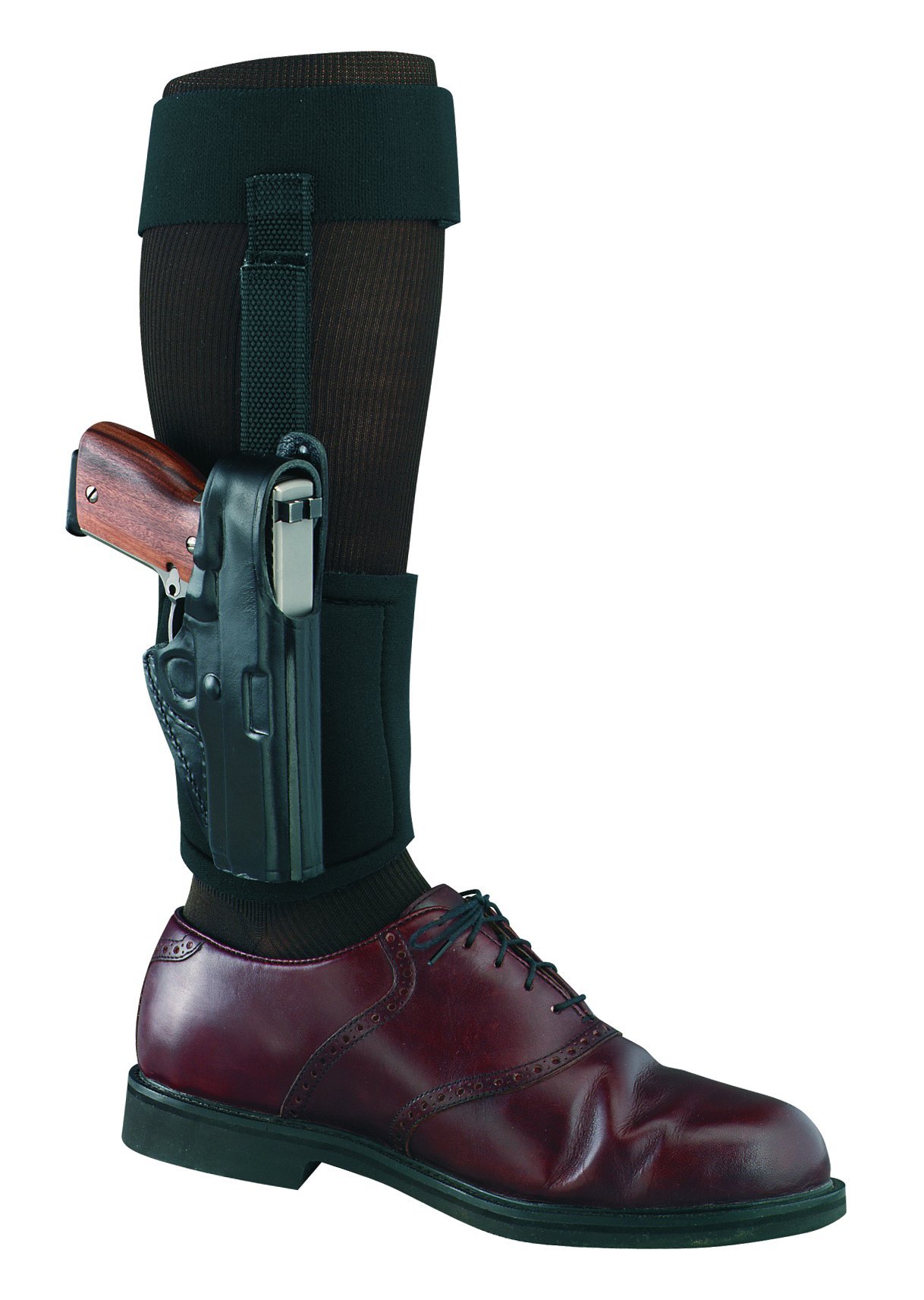 Gould & Goodrich B816-38 Gold Line Ankle Holster Plus Garter (Black) Fits SW BODYGUARD .38