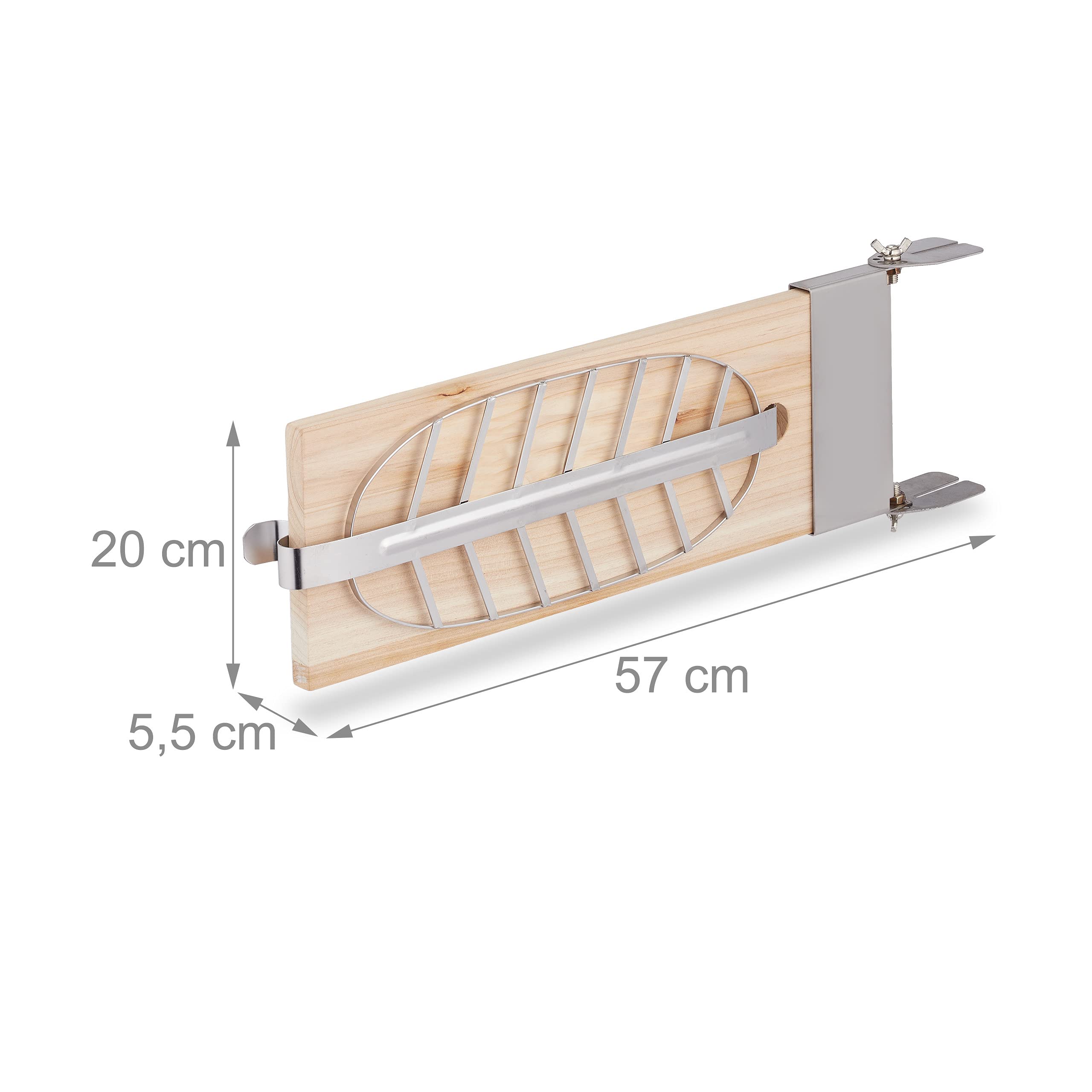 Relaxdays Tablas Asar Salmón, Set 2, Madera Cedro, Soporte Reclinable Acero Inoxidable, Ahumador, 57x20x5,5 cm, Natural