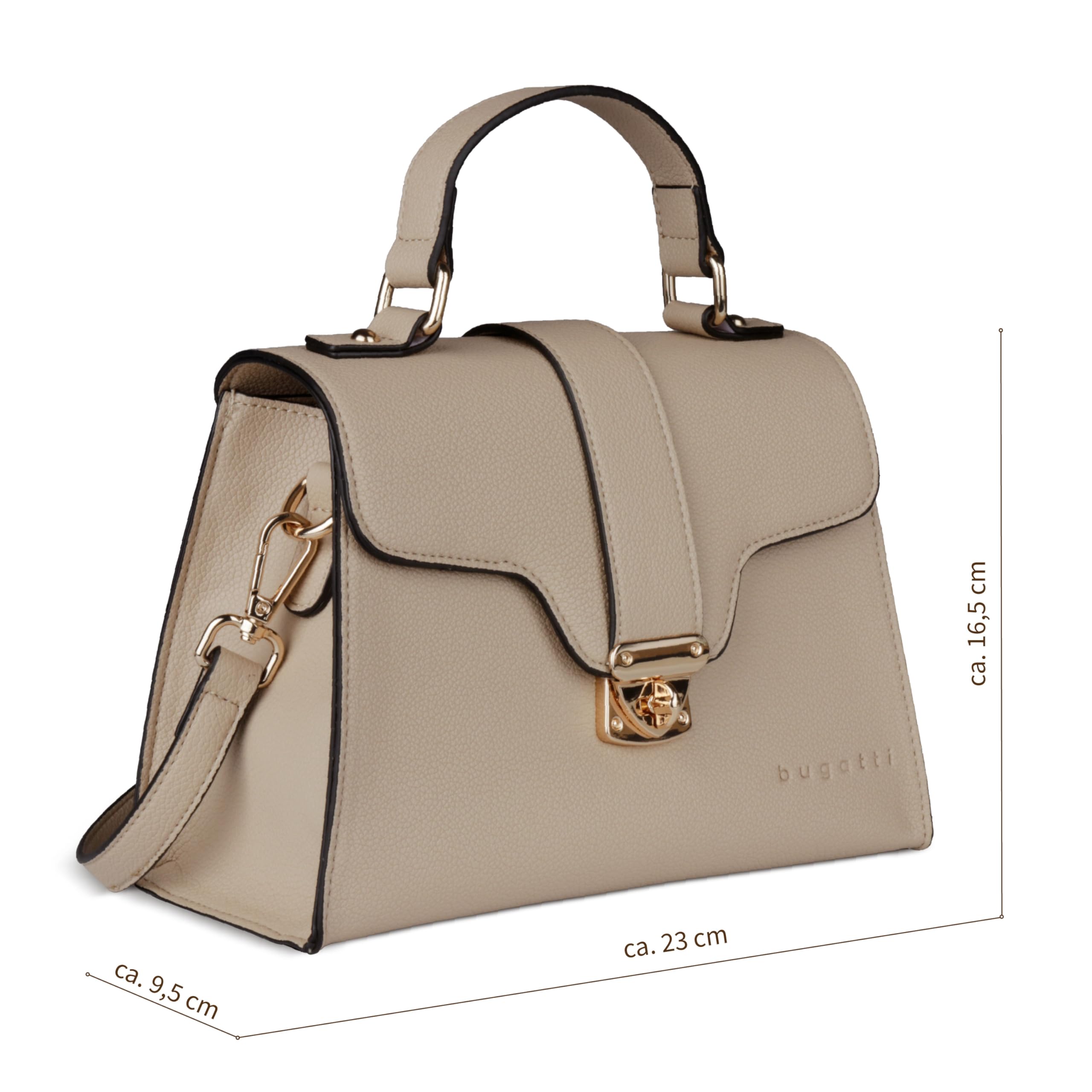 bugatti Mare 3.0 kleine Henkeltasche für Damen, elegante Umhängetasche aus Kunstleder