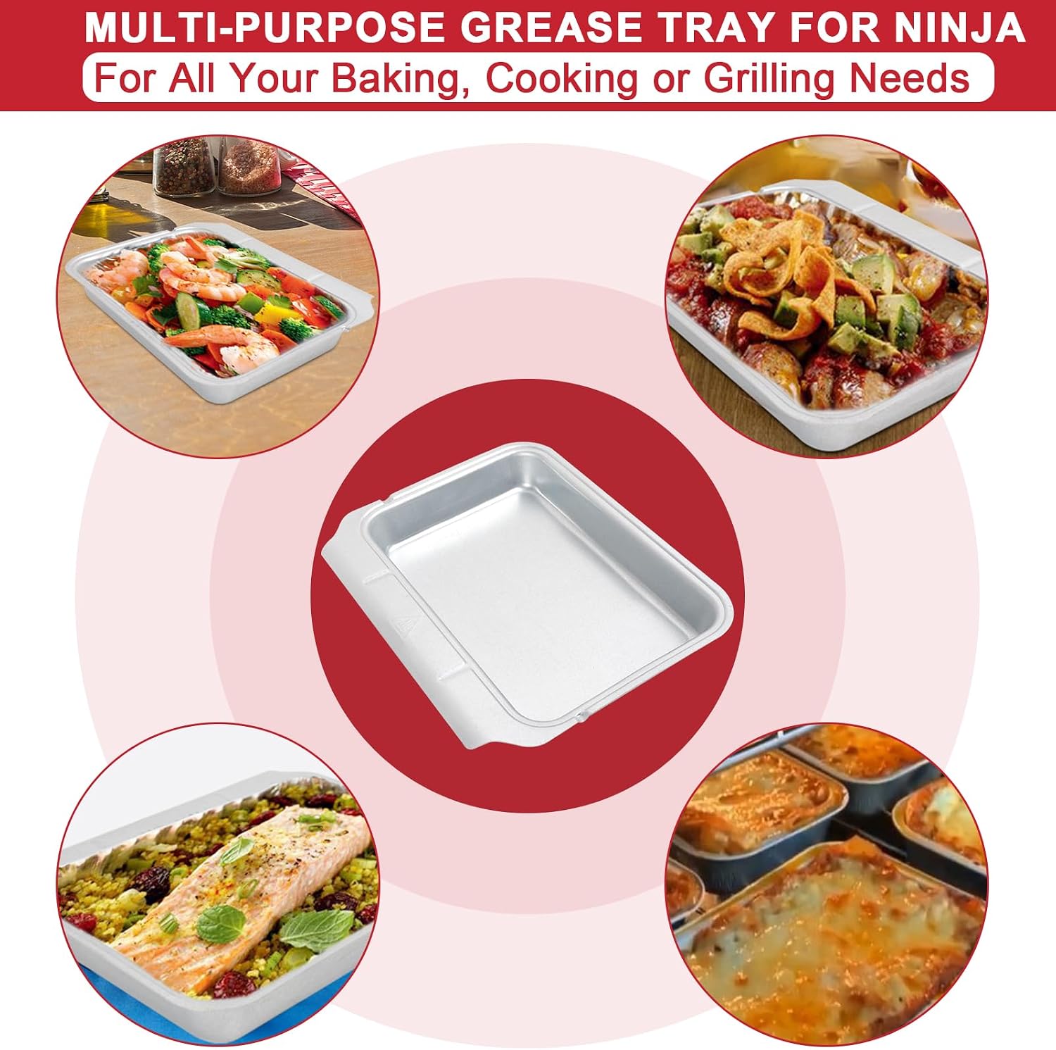 Grease Tray for Ninja Woodfire BBQ Grill, Professional Drip Pan for Ninja Woodfire Grills OG700 Series - OG701 & OG751 Outdoor Grill & Smoker, Non Disposable Tray