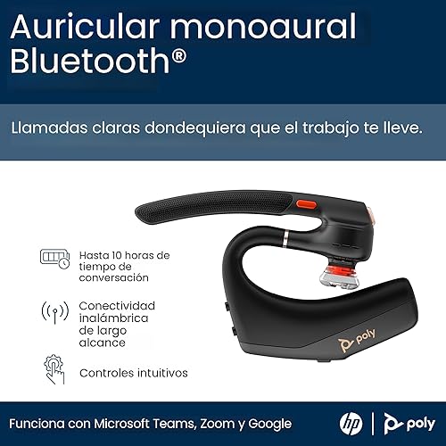 Miniatura 2 de Poly Voyager Legend 50 UC Auriculares Bluetooth con estuche de carga  4 micrófonos con cancelación de ruido, AI NoiseBlockAI y WindSmart Tech