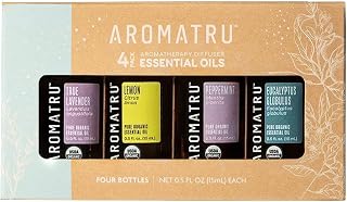 Refresh Essential Oil Kit – True Lavender, Lemon, Peppermint & Eucalyptus Globulus – Organic & Wildcrafted – ISO Certified – No Synthetic Fillers – Ethically Sourced