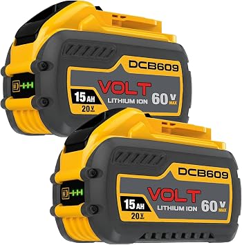 60V Battery 15Ah 60V Replacement Batteries 60 Volt DCB606 DCB609 DCB612 20V 60V, Compatible with Dewalt Battery Power Tools 15Ah-2Pack
