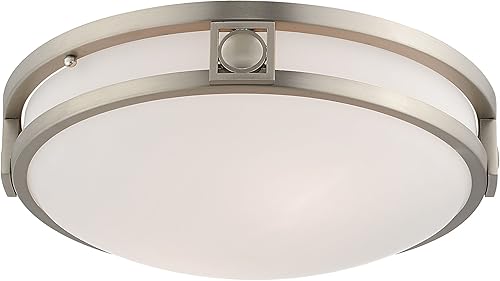 Miniatura 8 de Livex Lighting 4488-91 Matrix 3 Light Brushed Nickel Flush Mount Satin White Glass