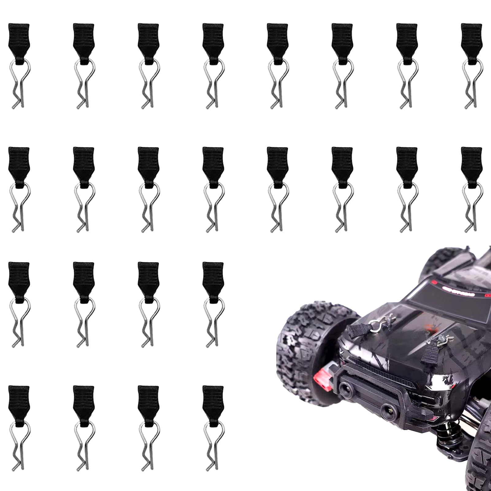 24 pezzi RC carrozzeria clip, in acciaio inox corpo Shell Pins per auto