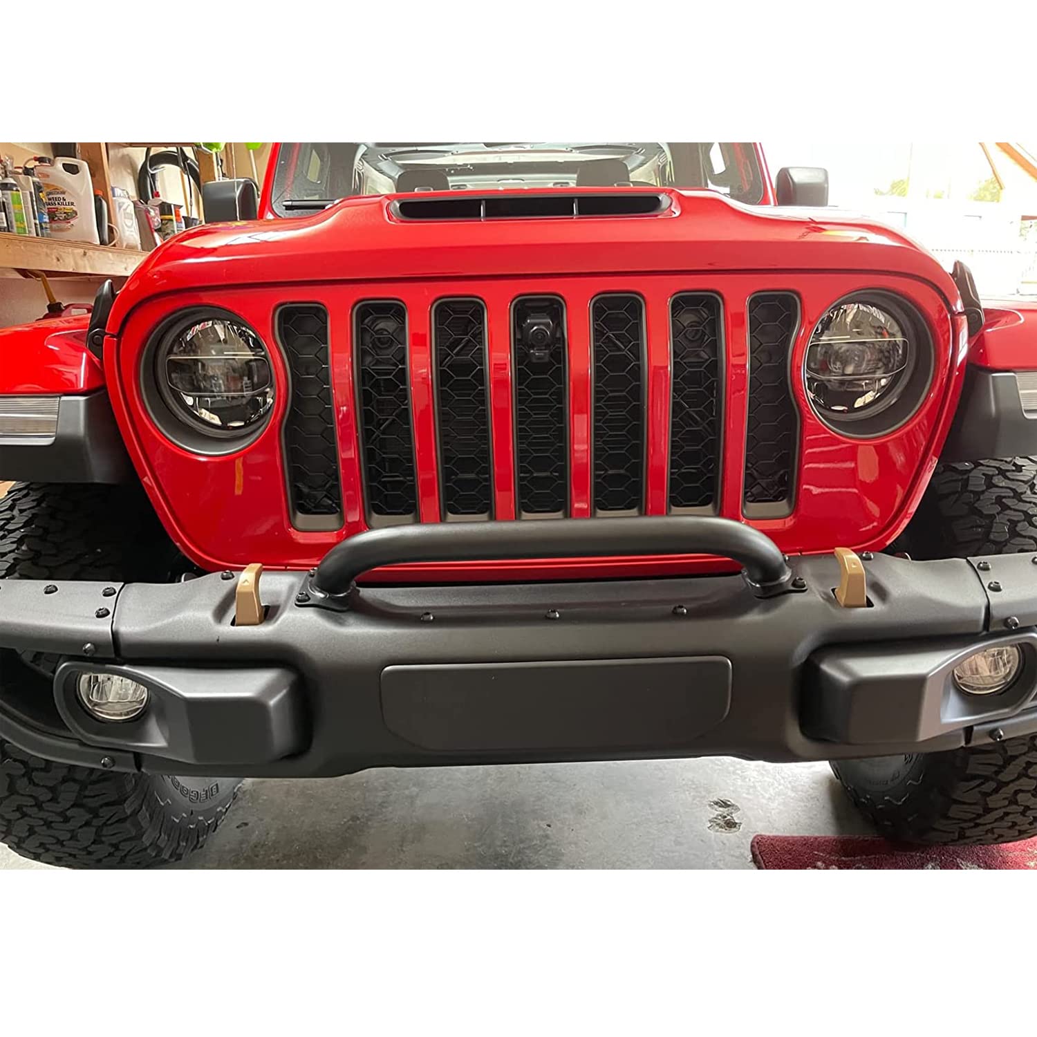Protector De Rejilla Delantera De Acero Al Carbono Estilo Cepillo Para Jeep Wrangler 1987-2006, Color Negro, Marca Speed Daddy