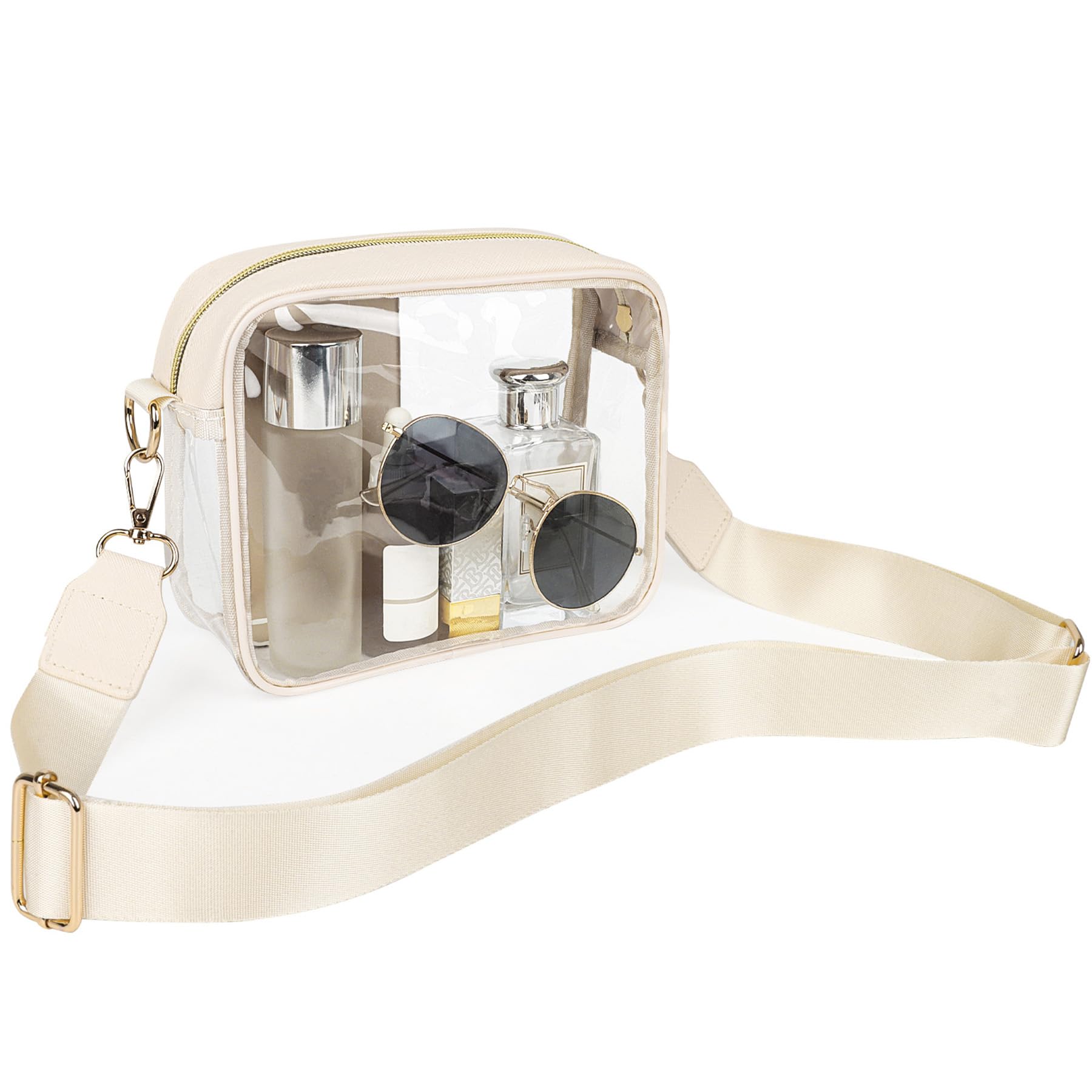 Photo 1 of **picture for reference**Aveniee Clear Bag Stadium Approved, Clear Purses for Women, Crossbody Bag for Concerts with Adjustable Strap for Sports Events Festivals***(Black)***