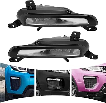 XIJIE 2Pcs Headlight Daytime Running Lights For 2016 2017 2018 Land Range Rover Evoque LED Pair Front Bumper Daytime Running Light DRL Driver Left Side+Passenger Right Side LR072646, LR072645