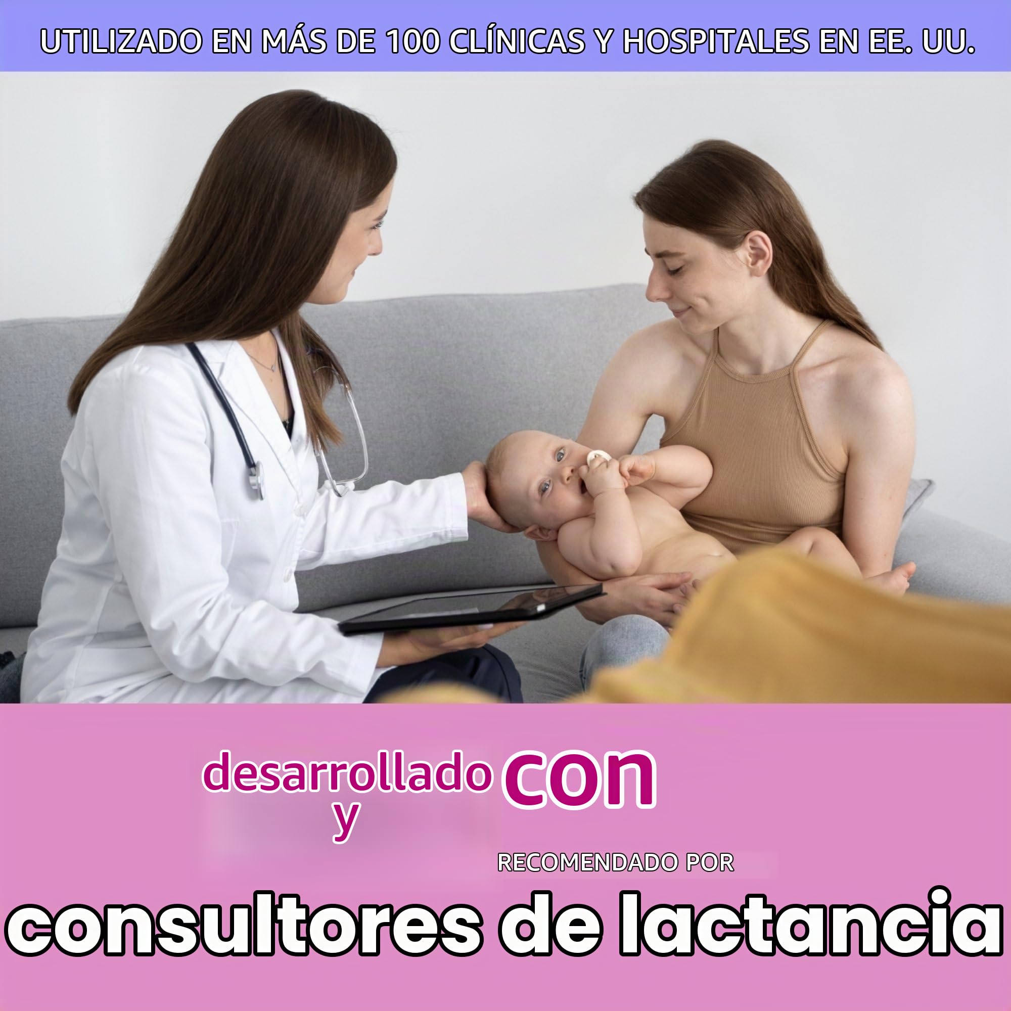 LaVie Masajeador de lactancia, soporte de lactancia para conductos obstruidos, mastitis, mejora del flujo de leche, congestión, grado médico Rosa