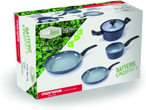 Moneta Set Pots & Pans, Aluminium, Grey, Multiple Sizes