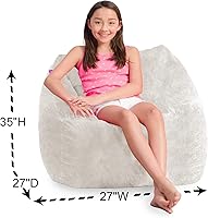 Vista 360 de Posh Creations Puf estructurado cómodo para jugar, leer y ver la televisión, Malibu Lounge, tela de lona para colorear, criaturas