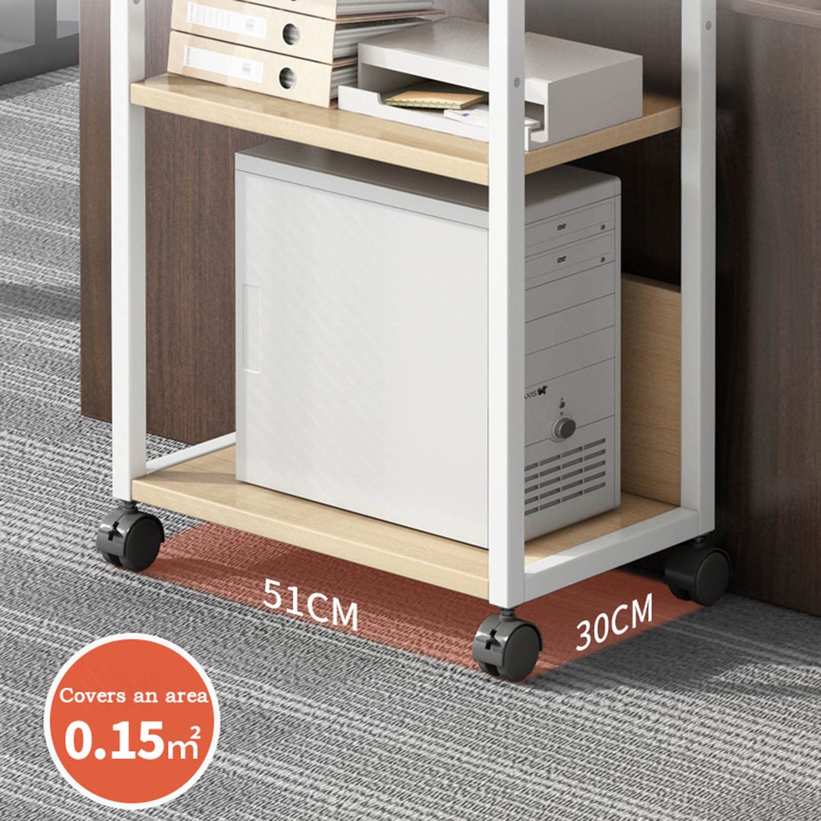 Supporto per stampa Stand da stampante mobile a multistrato con archiviazione del pavimento in linea di banca PC STANDO STANDO RECOLO RECOLO REGOLABILE Host su ruote for le forniture for ufficio Scann