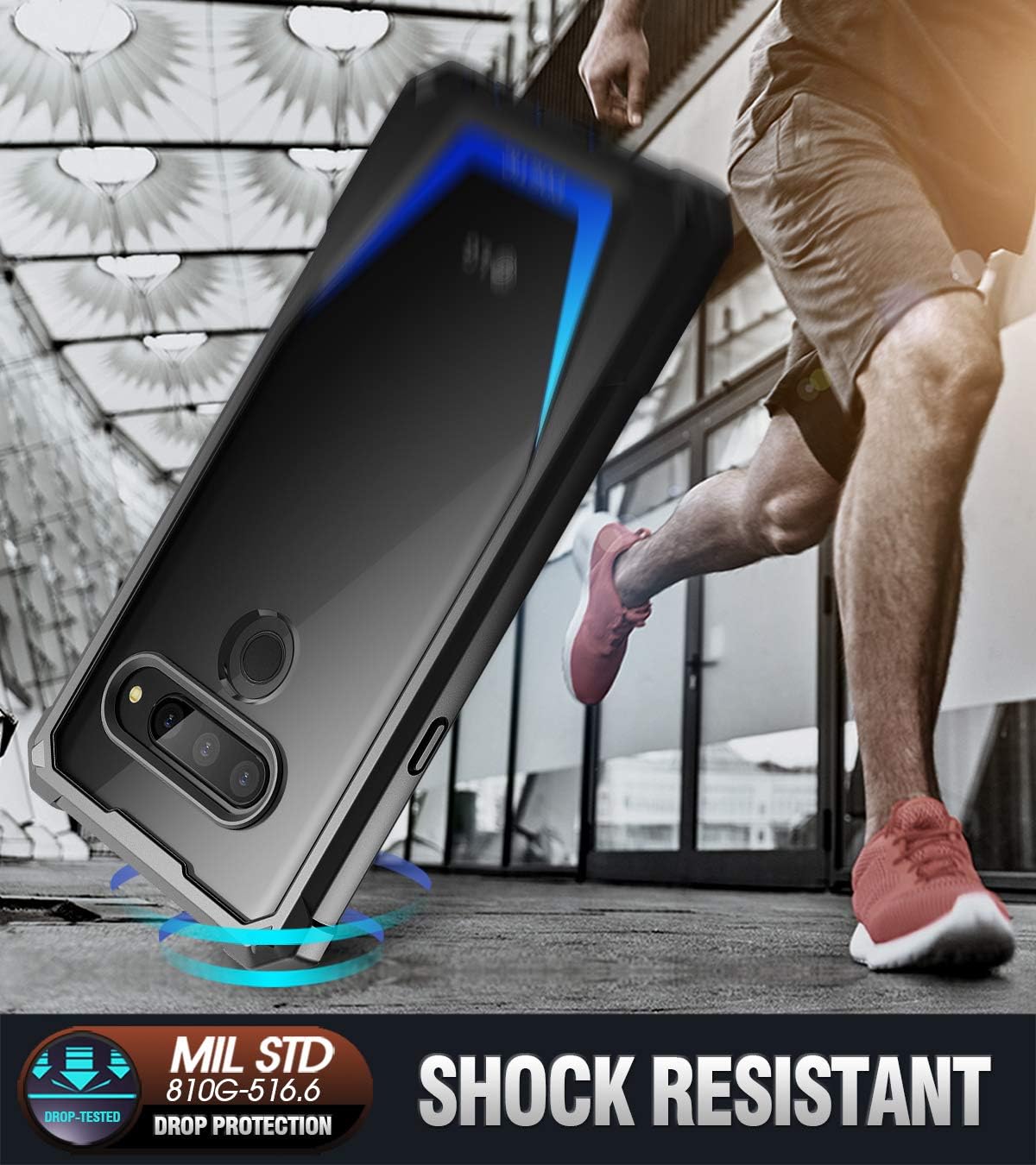 Best Quality 🔥 LG V40 ThinQ Case, LG V40 Case, Poetic Guardian [Scratch Resistant Back] [Built-in-Screen Protector] Full-Body Rugged Clear Hybrid Bumper Case for LG V40 / LG V40 ThinQ (2018) - Blue