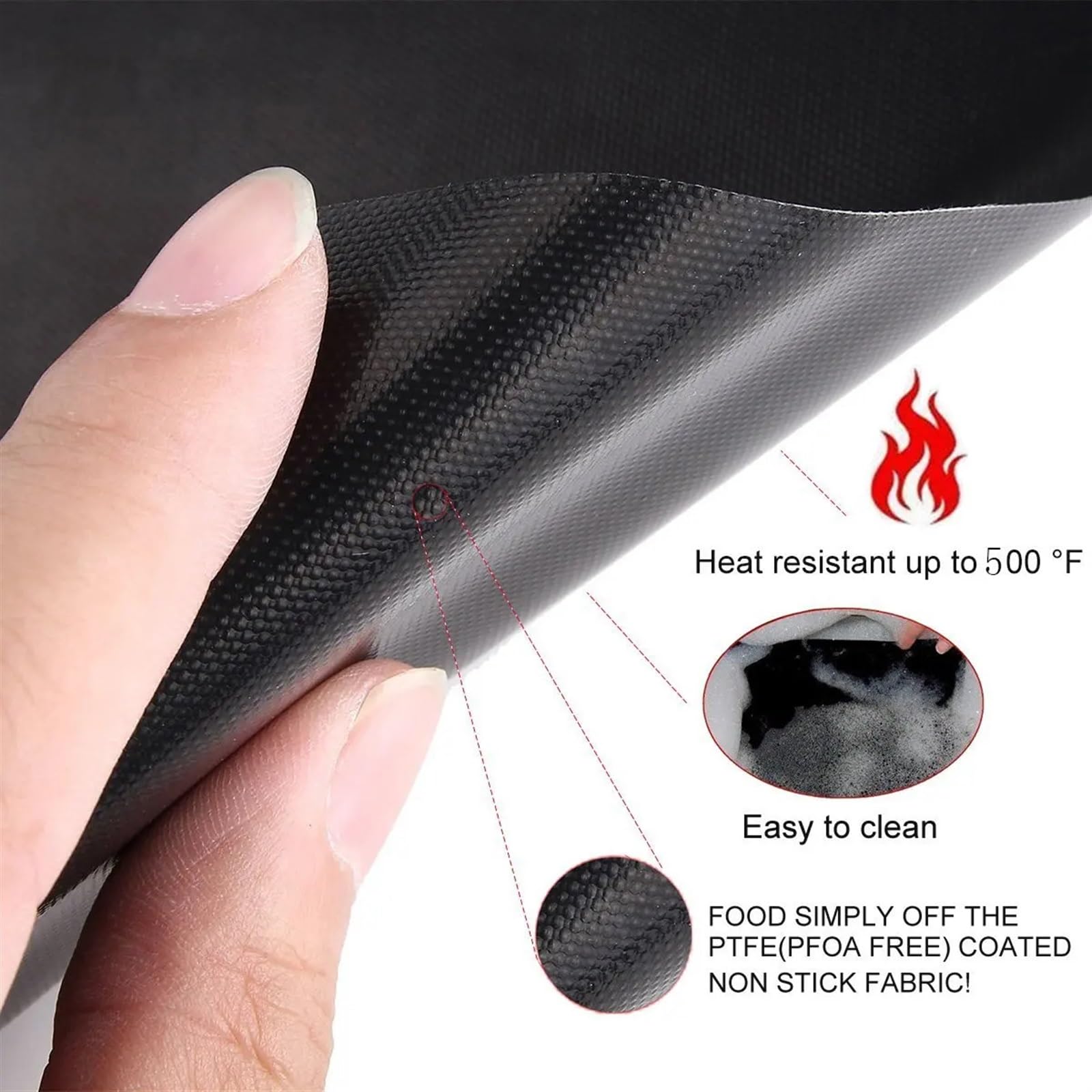 Grillmatte, 44 x 33 cm, antihaftbeschichtet, Grilleinlagen, Backofen-Grillfolie, Grilleinlage, wiederverwendbare Matte, Grillwerkzeuge, Grillzubehör(5pcs)