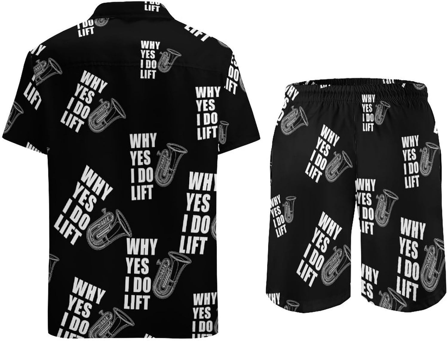 Tuba Why Yes I Do Lift Summer Mens Vacation Outfits Beach Shirts Shorts Matching Set