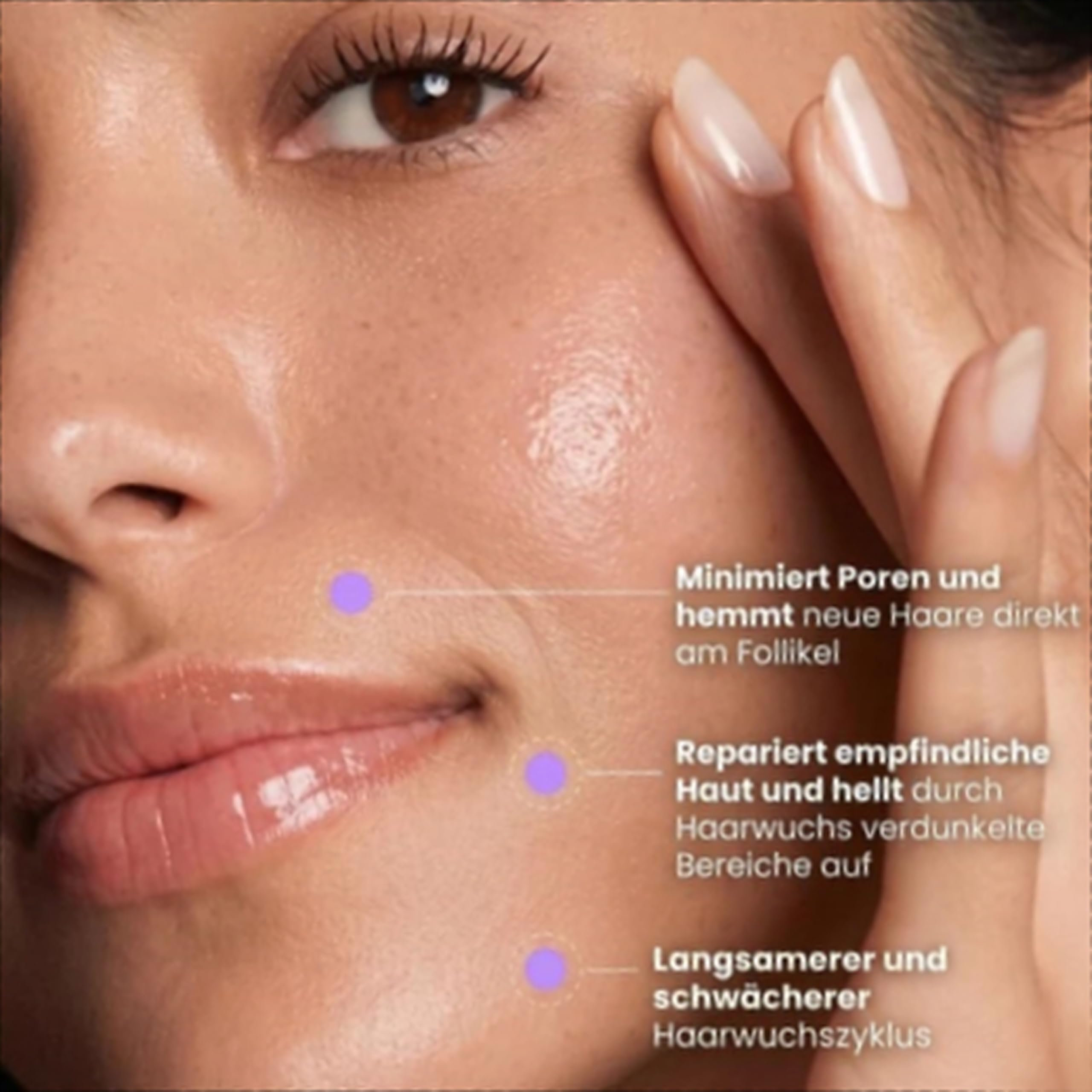 Veluna Skin - Pflanzliches Haarwuchsstopp Serum für glatte Haut und Haarentfernung, sanft und beruhigend, spendet Feuchtigkeit und reduziert Körperhaarwachstum, geeignet für alle Hauttypen