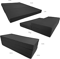 Vista 2 de D&D Futon Furniture Camas de espuma Shikibuton de tamaño matrimonial negro de 6 x 54 x 75 pulgadas, espuma blanca resistente de alta densidad de 1.8