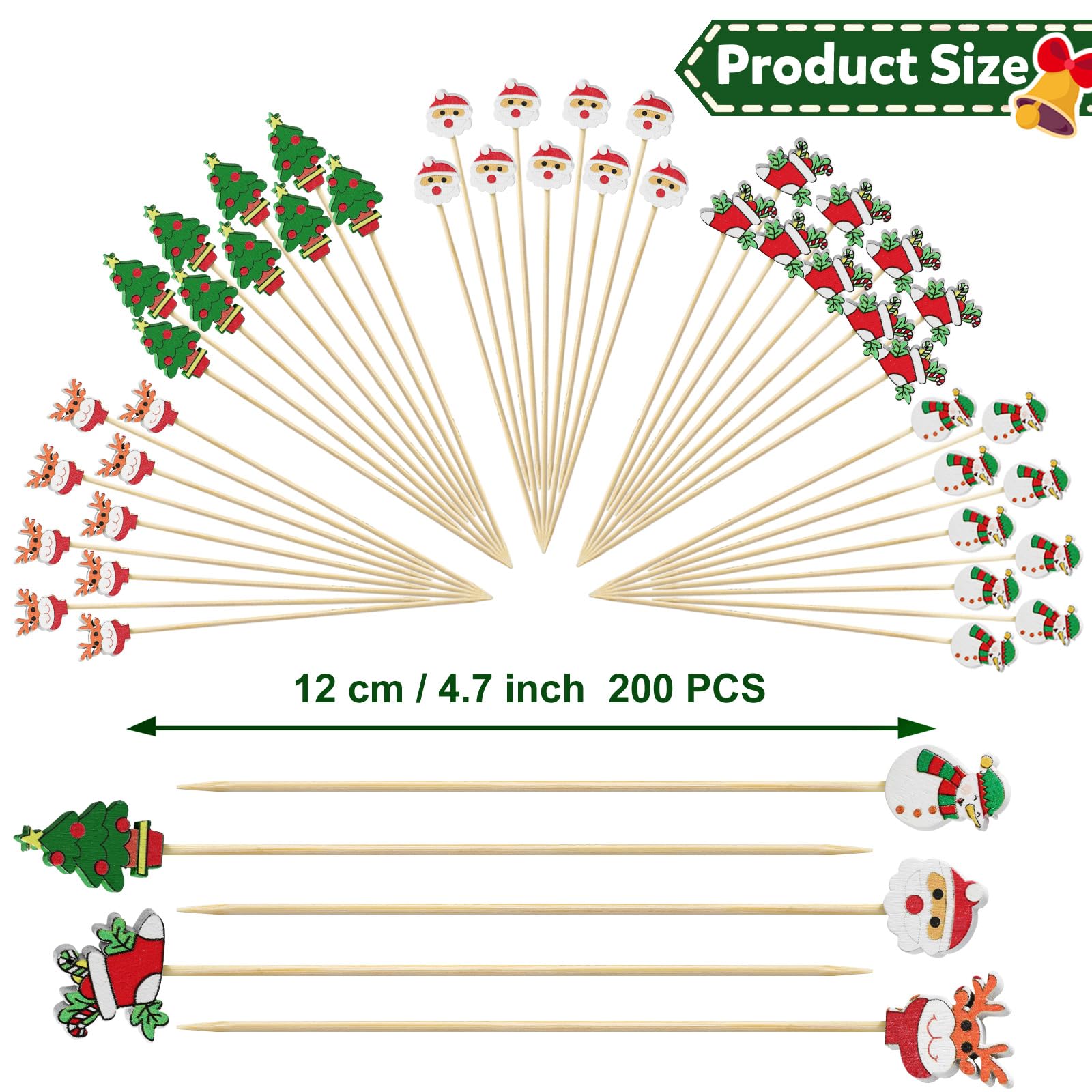TOYMIS 100 Pezzi Scelte Da Cocktail Di Natale, Stuzzicadenti Da Cocktail Stuzzicadenti 1032287