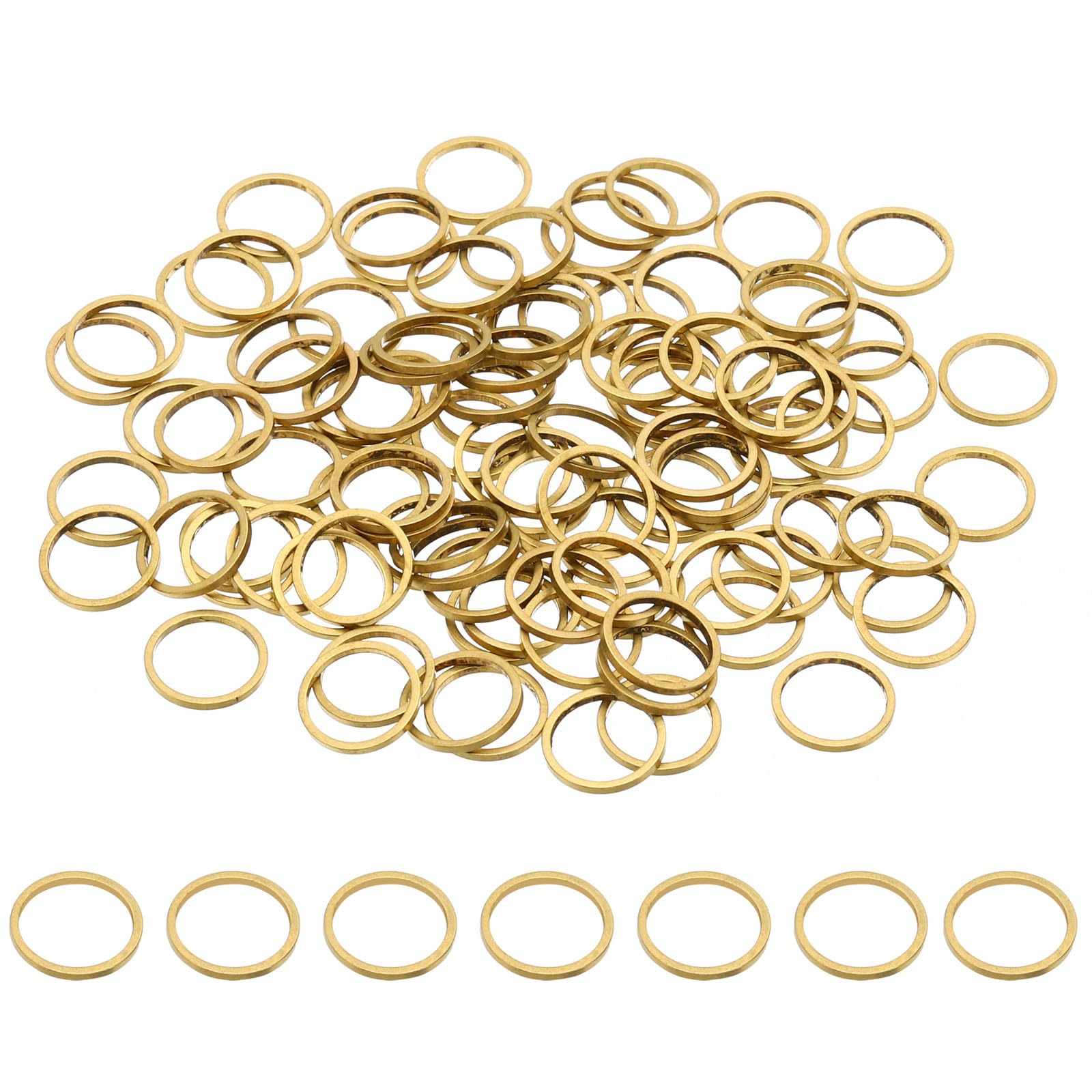 PATIKIL 10mm OD x 8.5mm ID Beading Hoop, 100Pcs Solid Copper Beading Finding Ring