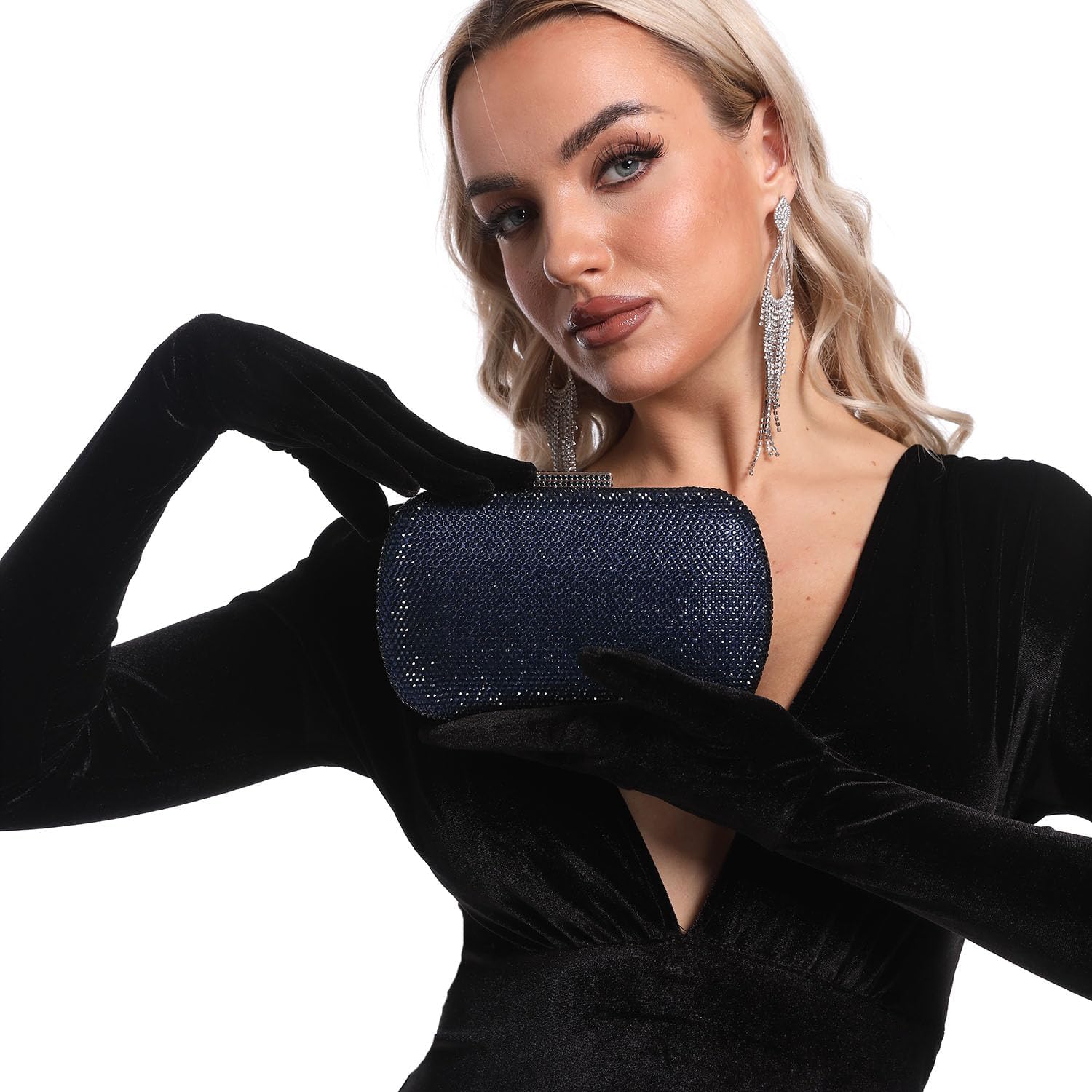 Boutique De FGG Mini Rhinestone Clutch Purse,Evening Bags and Clutches for Women Formal,Crystal Clutch Bag Wedding Handbags - Image 9