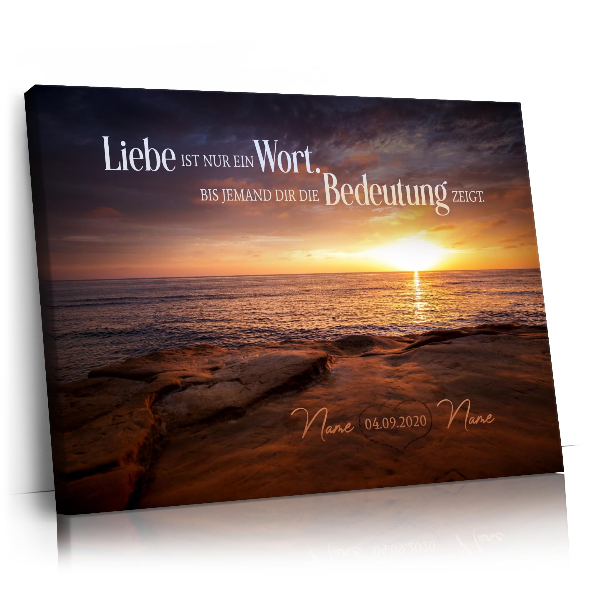 Liebesleinwand | Leinwand mit Namen und Datum | Wandbild gestalten, Jahrestag Geschenk für Frauen und Männer | Bedeutung von Liebe