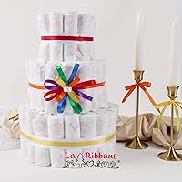 Vista 3 de LaRibbons Cinta de Satén de 3/8 Pulgadas 100 Yardas para Manualidades, 10 Yardas/Rollo 10 Rollos Paquete de Cinta de Satén Arcoíris de Doble Cara
