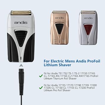 5V 1A Charger for Andis Shaver, Compatible with Andis 17165 17150 17255 17190 17195 17170 17205 17220 ProFoil Lithium Plus Titanium Foil Shaver, for ProFoil Lithium TS-1 & TS-2 Shaver - 5ft
