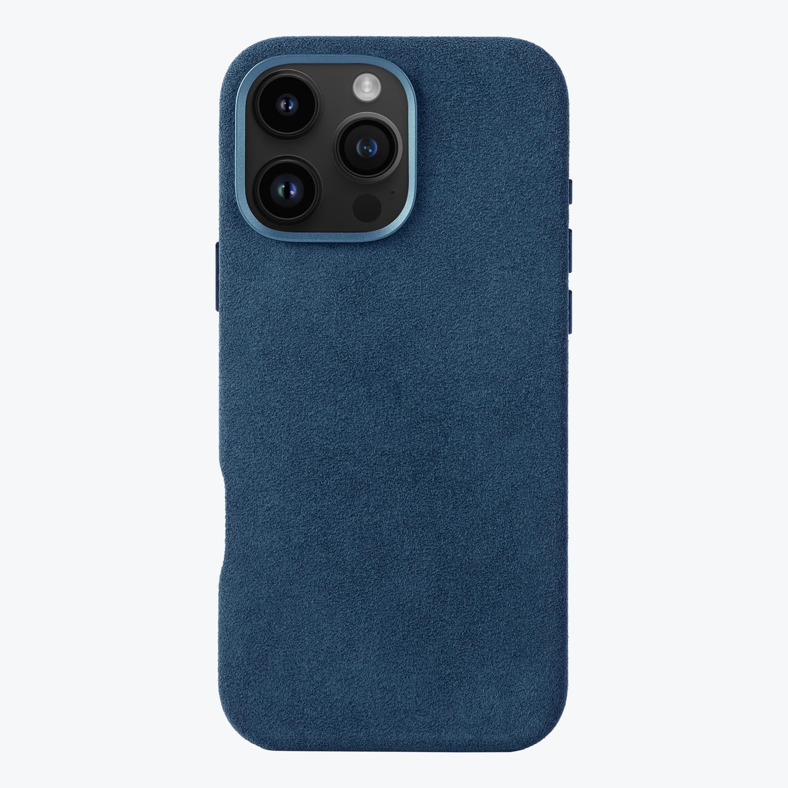 ALTRAALMA Alcantara Phone Case for iPhone 16 Pro Max 6.9", Navy Blue | Compatible with Mag-Safe Wireless Charging, Handmade Full-Wrap Italian
