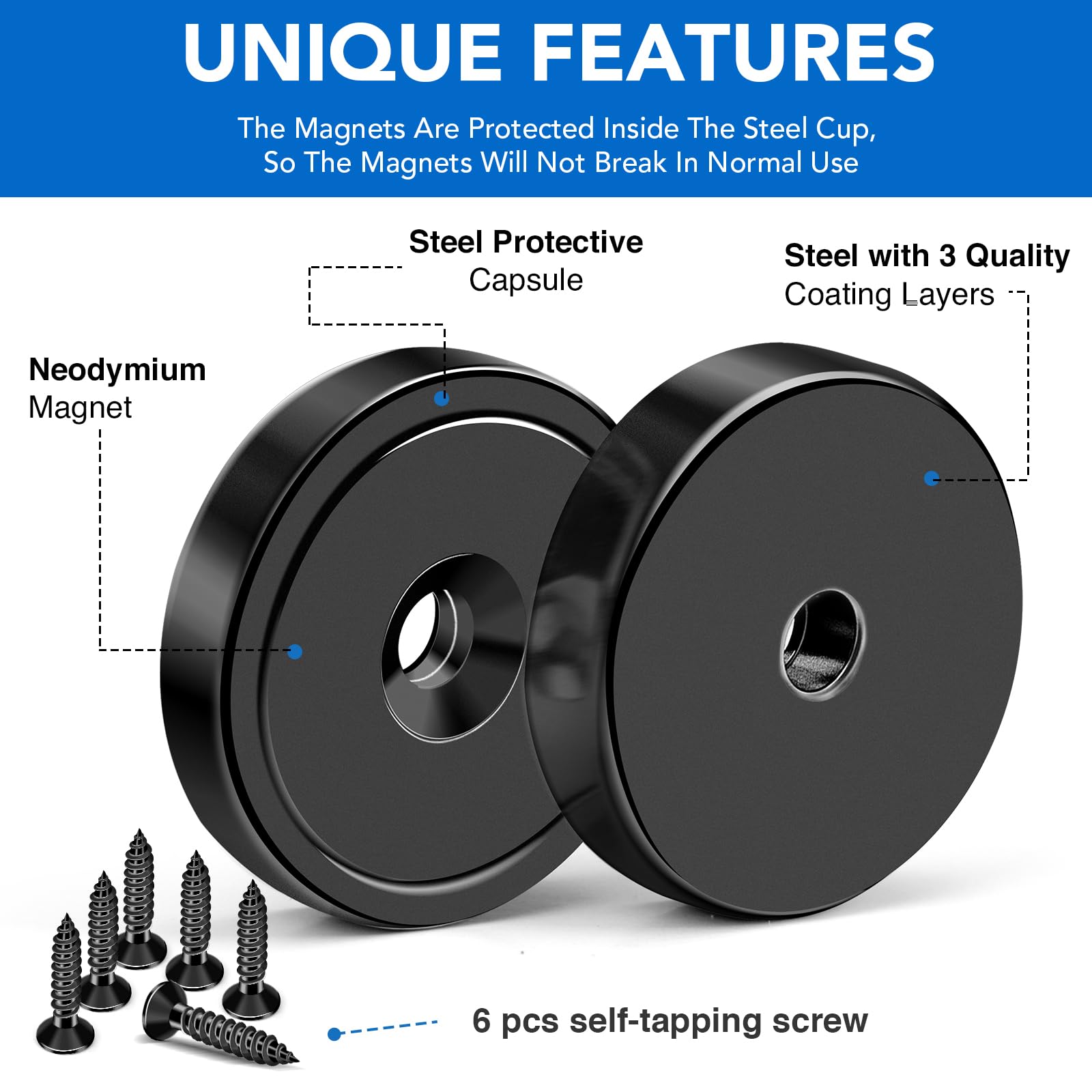 MIKEDE Magnetic Hooks Heavy Duty 150LB Strong Magnet with Screw Hole — Amazon image 6