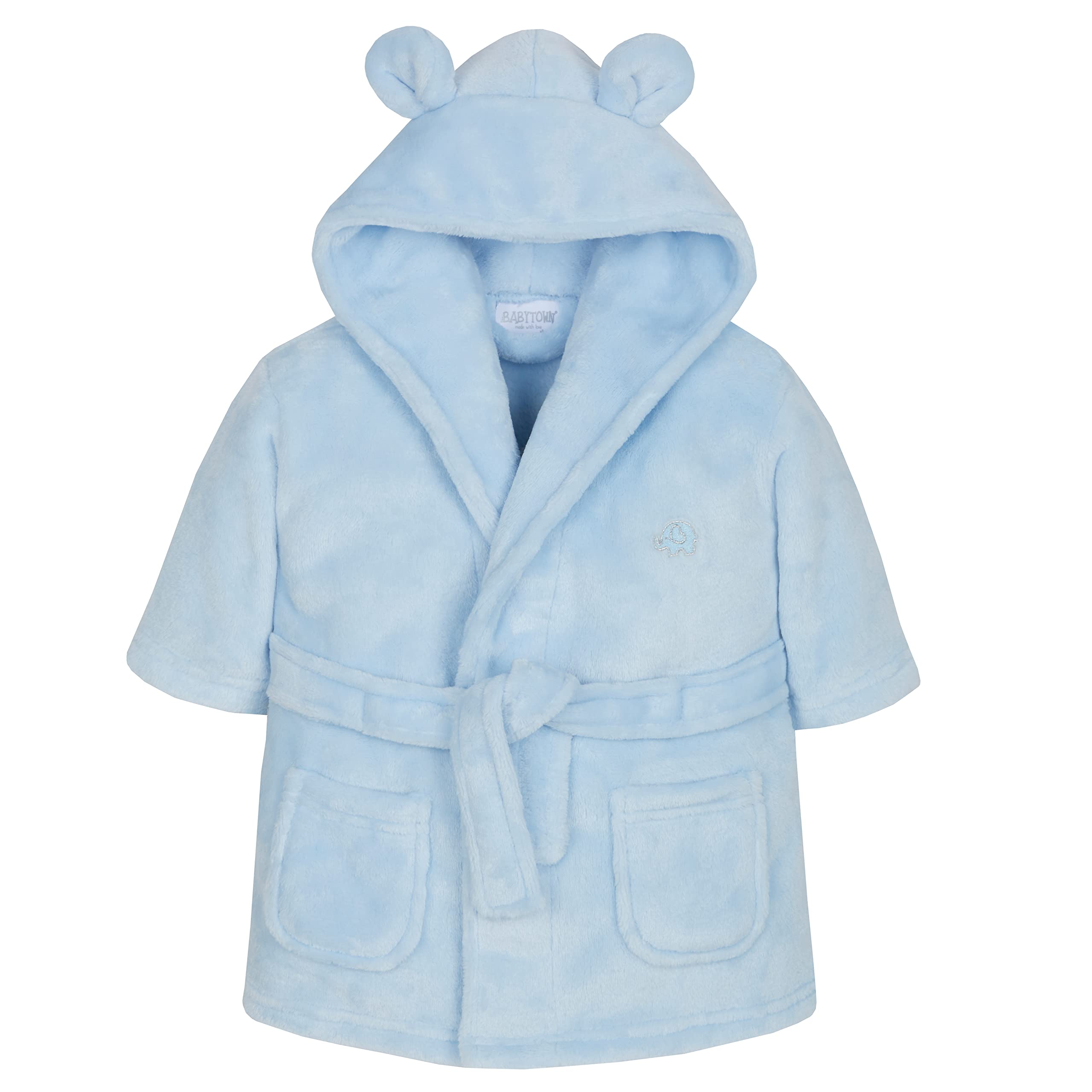 Babytown Women's Blue Baby Girls Boys Dressing Gown Fleece Snuggle Robe Hooded Novelty Newborn Gift