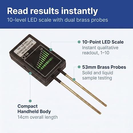 United ScientificTM Electric Conductivity Tester, Meter for Lab & Classroom