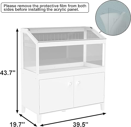 Miniatura 7 de GDLF Jaula para hámster con armario de almacenamiento, jaula para animales pequeños, paneles acrílicos de fácil visión, hábitat grande para erizo