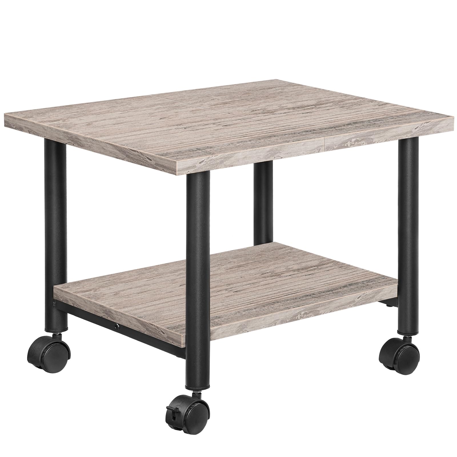 HOOBRO Printer Stand 2-Tier Industrial Under Desk Printer Cart with Shelf Mobile Heavy Duty Storage Rack on Wheels