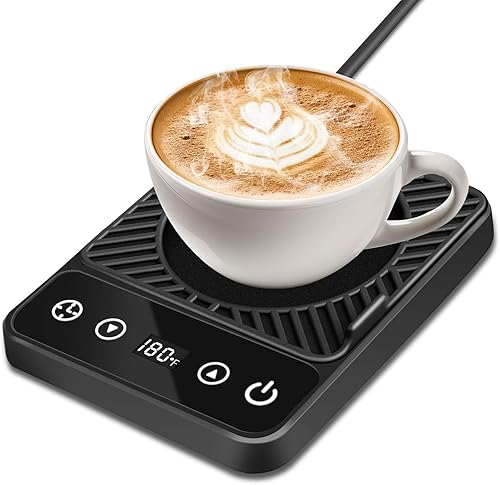 Calentador de café para escritorio, calentador inteligente de tazas de café con apagado automático, calentador de tazas de 6 temperaturas con