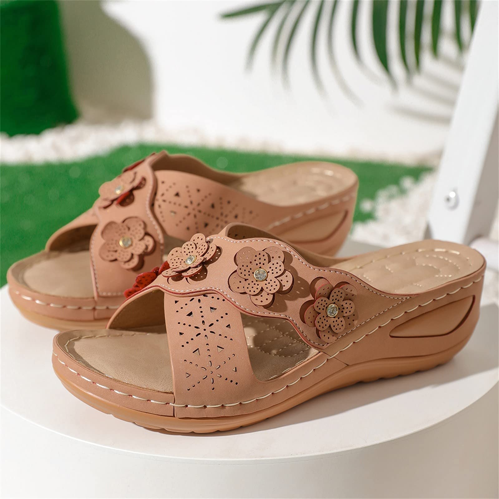 Chancletas De Piel Sandalias Para Fascitis Plantar Mujer Cómodas