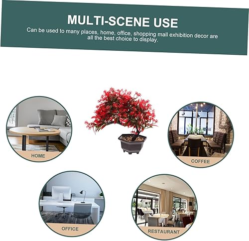 Miniatura 9 de Artibetter Planta de pino de bienvenida en maceta, decoración de mesa de cena, decoración de estatua, plantas artificiales de interior, árbol de