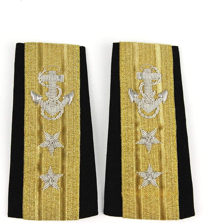 Pair of United States Navy Admiral Soft Epaulets, Rear Admiral Upper