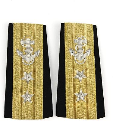 Pair of United States Navy Admiral Soft Epaulets, Rear Admiral Upper